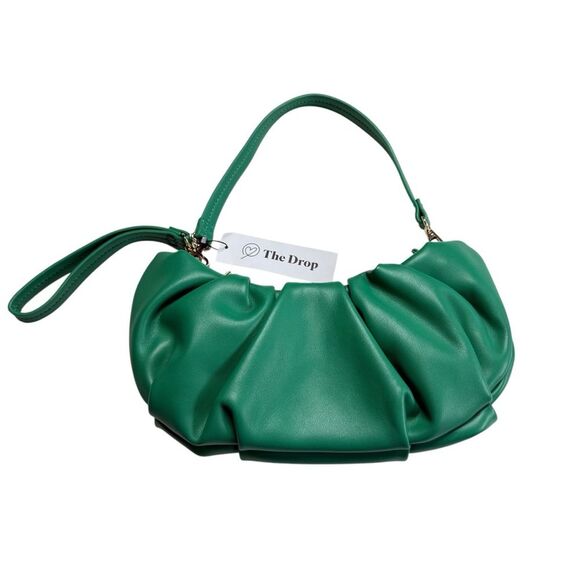 The Drop Ulla Ruched Convertible Bag Clutch Ultramarine Green NWT - Picture 3 of 16